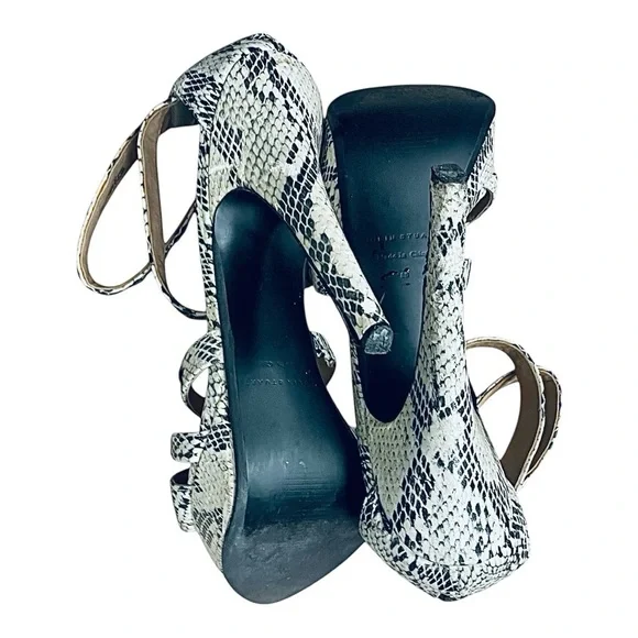 Colin Stuart Python Embossed Stud & Rhinestone Platform Shoes 8 - Picture 6 of 7